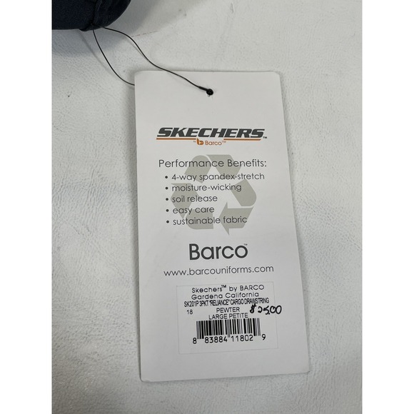 Skechers Barco Scrubs 3PKT Reliance Cargo Drawstring Pants Womens LP Pewter NWT - Picture 10 of 10